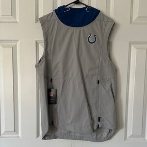 Nike Gray and Blue Sleeveless Hoodie